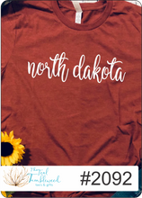 Load image into Gallery viewer, North Dakota White Script