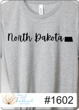 Load image into Gallery viewer, North Dakota Script with State
