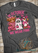 Load image into Gallery viewer, In October We Wear Pink Halloween Animals
