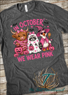 In October We Wear Pink Halloween Animals