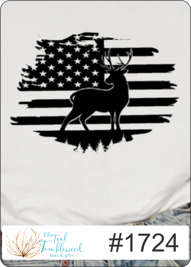 Deer with American Flag 1724